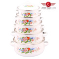 5PCS White Enamel Pot (673D)